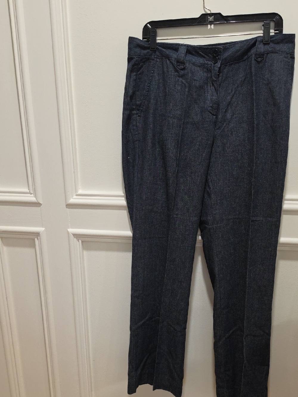 Signature Bootcut Soft Denim Trousers in Navy.